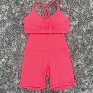 Solid Color Gym Bike Yoga Set