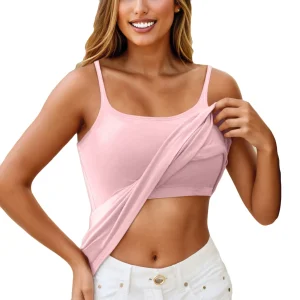 Women's camisole top with chest pads